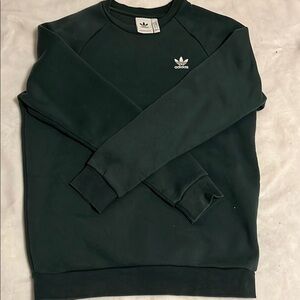 Adidas Green Crewneck Sweater with Trefoil Logo